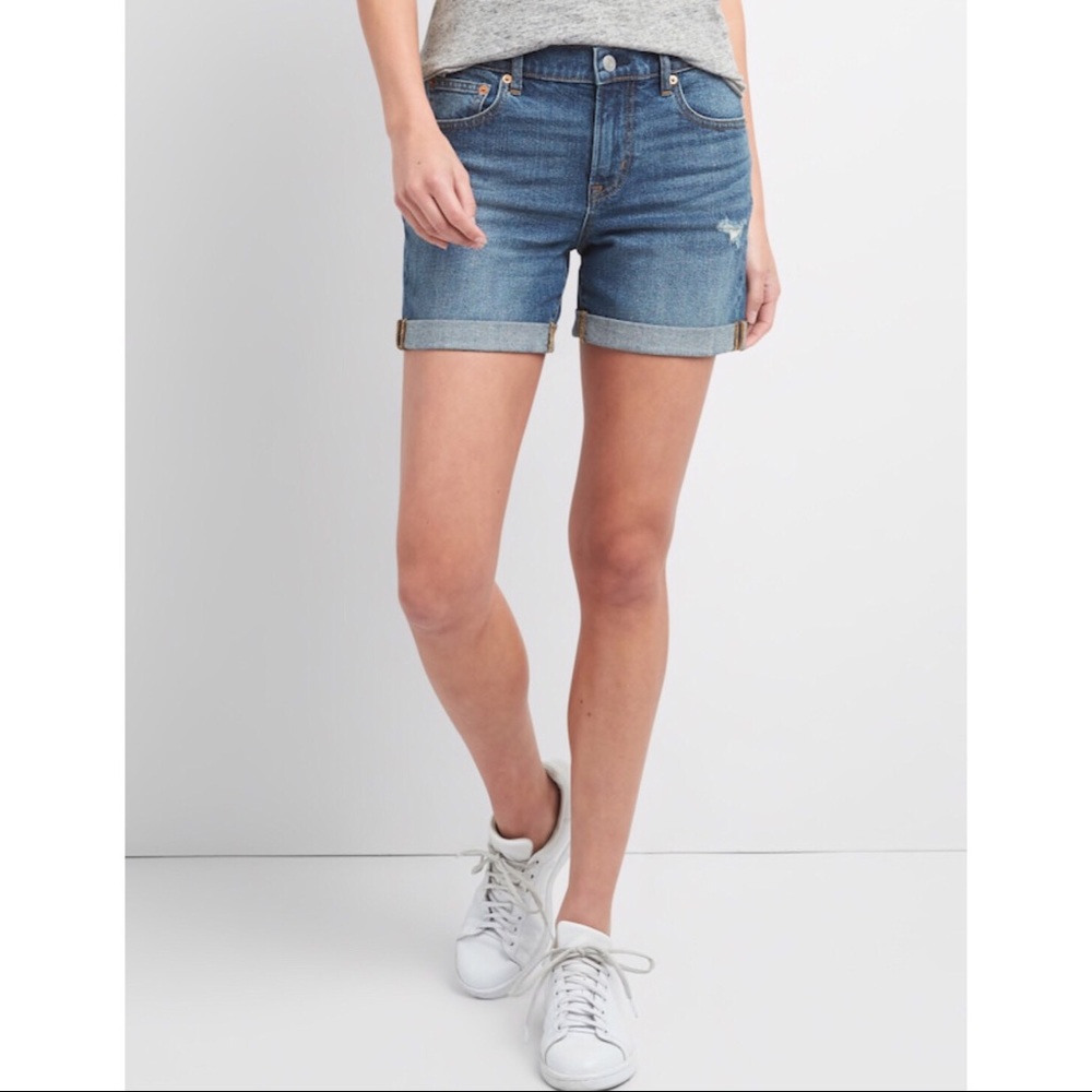 Gap Sexy Boyfriend Distressed Denim Shorts 2